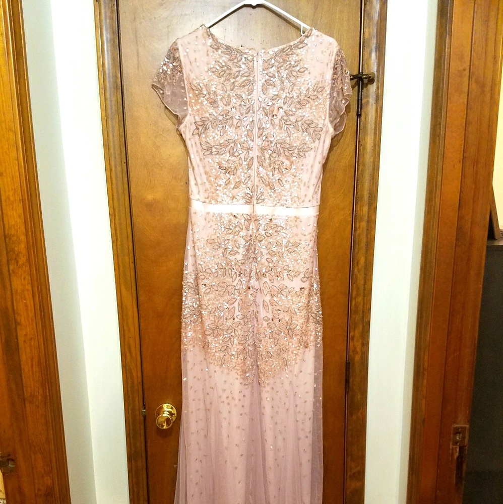 Blush colored beaded gown. ONLY WORN ONCE!